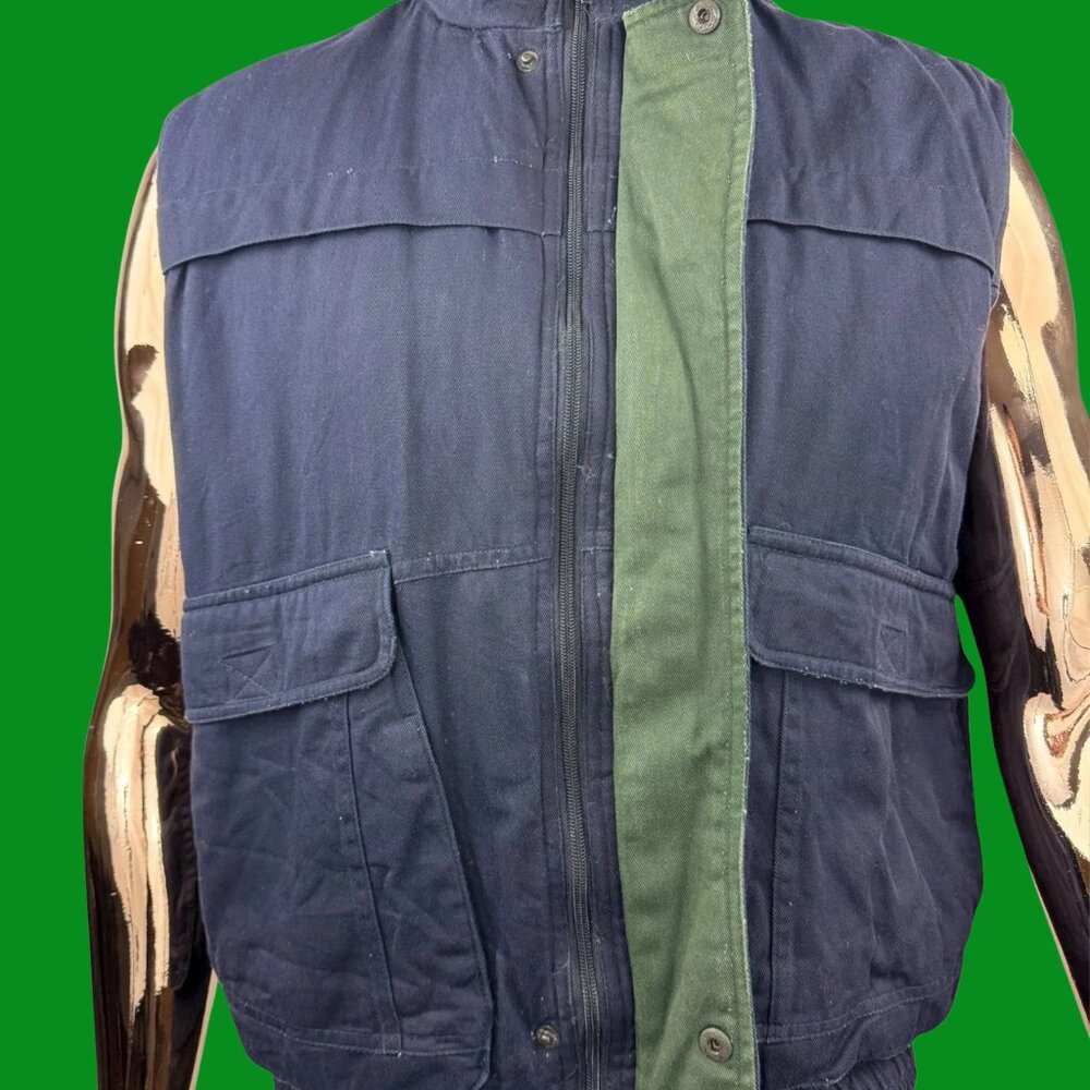 Vtg North Bay Ltd Canvas Utility Vest Warm Insulated Outdoor Workwear View 3